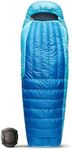 Sea to Summit - Trek Down Sleeping Bag Long(-1°C) - Mummy Shaped - Full Length - 650+ Loft Ultra-Dry Down - 2 Season - Zip Coupling - For All Outdoor Activities - Blue - 1253g