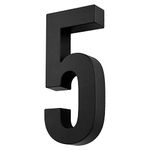 Iluminpro 8 Inch House Numbers, Aluminum Modern House Numbers for Outside Floating Address Numbers Door Garden Decor Visibility Signage, Screwless, Waterproof Corrosion Resistant, Easy to Install (Number 5)