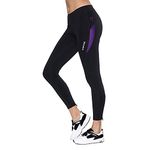 Santic Parni Women's Padded Long Cycling Shorts Women's Long Cycling Trousers Padded Also for MTB, 3-purple, S