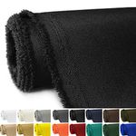 GeeComfy Waterproof Canvas Fabric by The Yard 58" W 600D Upholstery Polyester Material Indoor Outdoor Water Resistant Fabric for Chair Cushion Furniture Cover Sewing DIY Cloth, 1 Yard Black