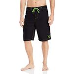 Hurley Men's One and Only 22 Inch Boardshort, Black/Neon Green, 34