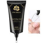 UNA GELLA Soft Gel Nail Tips Glue Gel Solid Nail Glue Gel 40ml Lamp Curing Needed Soak Off Glue Super Strong Nail Glue Gel for Acrylic Nails Extension Fake Nail Tips Press On Nails for Gel Jelly Tips