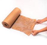 EcoCushion® Paper Roll |100M x 15" Roll | Ecofriendly Paper bubble wrap | Expandable upto 150M | Honeycomb design Paper | Brown…