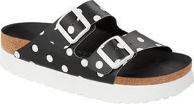 Birkenstock Papillio Arizona Pap Platform Black White Dots, Black, 6 UK