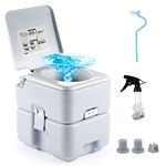 DARTMOOR Lightweight Portable Toilet, 20L Flushable Camping Toilet with Removable Tank, Sanitary Outdoor Toilet, Emergency Toilet and Portable Potty for Car Van Boat Travel and More with Piston Pump