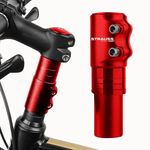 STRAUSS Cycle Handlebar | Cycle Heads Up Stem Riser Adaptor | Cycle Handle Extension | Cycle Accessories | Adjustable Cycle Handle Bar Stem Raiser | Enhanced Control and Stability, (Red)