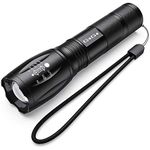 GoGoIT LED Torch Tactical Ultra Bright Flashlight 2000 Lumens XML T6, Zoomable,Water Resistant,Portable,Household,Outdoor,Cycling,Emergency【3*AAA Included】【1 Pack】