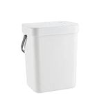 Kitchen Compost Bin, Easy Clean Food Waste Bin for Kitchen with Handles Countertop Compost Bin Kitchen Food Scrap Pail Bucket Hanging Small Trash Can with Lid for Cupboard