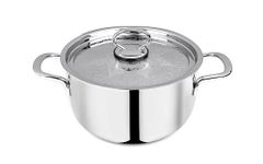 Pradeep Champion Stainless Steel Triply Cookpot with SS Design Lid (PROLINE), 24 cm, 5.6 LTR(Buy Cookpot (1140-24) Get Bowl S-147)