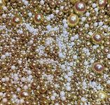 Metallic/Shimmer Balls Edible Cupcake Cake Topper Sprinkles (35g Pouch) (White & Gold)