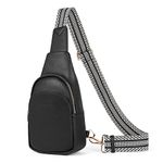 CLUCI Sling Bag Small Crossbody Bag for Women Leather Fanny Packs with Guitar Strap Fashion Waist Packs