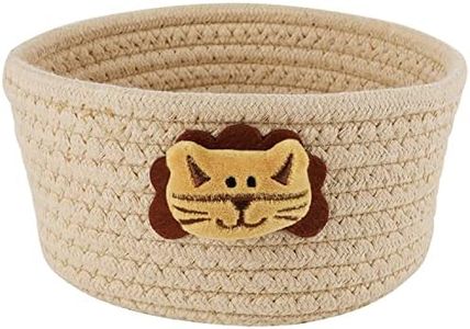 Belle Vous Adorable Petit Panier Tissé - l19 x H9,5 cm - Paniere Rangement en Corde de Coton pour Linge, Jouets Chats & Chiens - Panier Décoratif pour Étagères de Chambre d´Enfant - Motif Chat