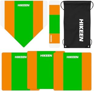 Hikeen 5 Piece Baseball & Softball Base Set, Throw Down Rubber Bases for Baseball Softball Kickball with Home Plate for Backyard Field Practice