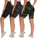 3 Pack Biker Shorts for Women – 8"/5" High Waisted Tummy Control Workout Yoga Running Athletic Shorts