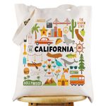 WZMPA California Travel Tote Bag California Vacation Gift California Shopping Grocery Bag California Souvenir Gift, California, L