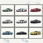 97 DECOR Sports Car Posters for Boys Room - Car Wall Decor for Men, Car Wall Art for Teen Boys Room, Super Cars Pictures for Wall, Cool Supercars Art Prints for Boy Bedroom Decorations ( 8x10" | 20x25 cm UNFRAMED)