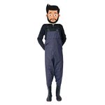 Efficacy Long Waders with Gumboots for Men & Women – Rubber Waterproof Waders for Fishing, Hunting, and Outdoor Activities - Comfortable Mens Fisherman Boot – (UK – 10)