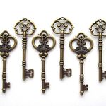 Makhry Mixed Set of 20pcs 3.1-3.3 inches Extra Large Key Vintage Key Skeleton Keys in Bulk for DIY Pendant (Antique Bronze)