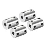 sourcing map 6mm to 6mm Bore Rigid Coupling Set Screw L25XD18 Aluminum Alloy,Shaft Coupler Connector for 3D Printers, Motor Accessories,4pcs