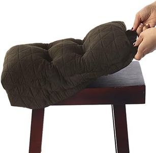 BUYUE Seat Cushion for Saddle Stool, Luxury Triangle Fashion Jacquard with Anti-Skid Silicone Bar Stool Cushion Padded (Brown, Rectangular,1 Count)