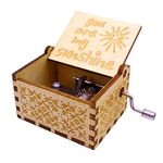 CHLDYCST You are My Sunshine Wooden Music Box, Laser Engraved Hand Crank Classical Musical Boxes Gift for Birthday Christmas Valentine's Day