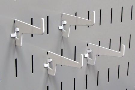 Wall Control 10-HL-102 W 2-7/8" Long Reach Slotted Pegboard Hook Pack for Wall Control Pegboard Only, White