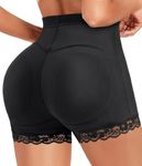 HSR Women Butt Lifter Panties Padded Shapewear Hip Enhancer Pads Shorts Seamless Underwear Tummy Control Boyshorts Black