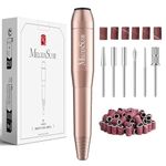 melodysusie Electric Nail Drill Machine 11 in 1 Kit, Portable Electric Nail File Efile Set for Acrylic Gel Nails, Manicure Pedicure Tool with Nail Drill Bits Sanding Bands Dust Brush (A-Glod)