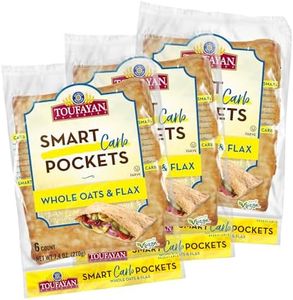 Toufayan Smart Carb Smart Pockets Pita Bread | Low Carb, Low Calorie, Vegan (3 Pack, 18 Pitas Total)