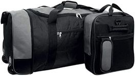 Holdall with Wheels - Wheeled Holdall - Bags with Wheels - Wheeled Travel Bag - Extra Large Holdall - Travel Bag with Wheels - Wheeled Holdall - Wheeled Duffle Bag (Black/Grey) 80L