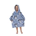 Summshall Kids Blanket Hoodie Oversized with Big Front Pockets, Flannel and Cotton Wool Warm Cozy Hug Boy Girl, Fuzzy Fleece Wearable Sweatshirt Blankets 3-6Years Earred Dogs