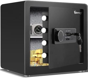 Kavey 1.6 Cub Safe Box, Fireproof Safe with Backlit Touch Screen Keypad and Dual Alarm System, Money Safe With Mute Function and LED Light, Safe for Money Documents Valuables