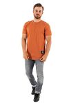 Calvin Klein Brown Cotton Solid Crew Neck Short Sleeves Regular Fit Men T-Shirt (J323482GAN) Size -M