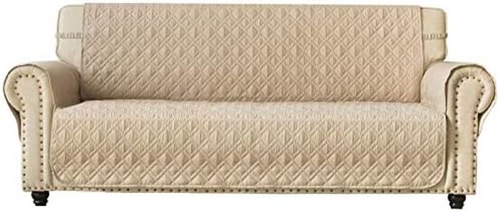 Ameritex Couch Sofa Slipcover 100% Waterproof Nonslip Quilted Furniture Protector for Dogs, Children, Pets, Machine Washable (Beige, 68")