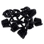 Wire Bungee Cord Hooks – Shock Cord – 10 Pack – Black Plastic Coated – for Boating, Camping, Auto, and Outdoor Uses (3/8 Inch)