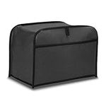 kwmobile Cover Compatible with 2 Slice Toaster - Plastic Case for Bread Toaster Machine- Dark Grey