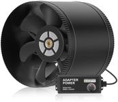 Hon&Guan 8 Inch Inline Booster Duct Fan with Speed Controller - 623 CFM Airflow with 44W Ultra-Low Power and Low Noise