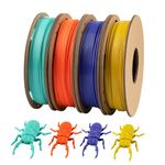 PETG Filament 1.75 mm Combi Pack, TINMORRY PETG-Eco 3D Printer Filament Bundle, 250 g x 4 Spools, Vinca Blue+Orange+Carter Yellow+Mint Green