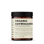 100% Organic Ashwagandha Powder 220g - Sleep Aid - Straight from Farm - Raw, Vegan and Gluten-Free - Non-GMO - No Additives or Preservatives - Recyclable Glass Jar