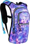 SoJourner Bags Rave Hydration Pack Backpack - 2L Water Bladder included for festivals, raves, hiking, biking, climbing, running and more One Size Galaxy