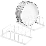 Tomorotec 2-Pack Dish Plate Drying Rack Drainer Dish Plate Storage Drainboard Alloy Steel Kitchen Pot Lid Holder Stand Multifunctional Cabinet Organizer