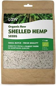 Graines de chanvre bio crues décortiquées de LOOV, Cœurs de chanvre, 1kg, Non traité à chaud, Nutriment préservé, Saveur noisette, Cultivé en région nordique, Source de protéines et acides gras oméga