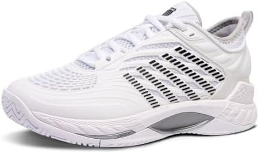 K-Swiss Women's Hypercourt Supreme 2 Tennis Shoe, White/Vapor Blue/Black, 8.5 M