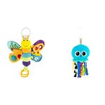 LAMAZE Freddie The Firefly - Clip on Pram and Pushchair Newborn Baby Toy, Sensory Toy for Babies Boys and Girls From 0-6 Months & L27194 Mini Clip & Go Sprinkles The Jellyfish, Clip on Pram and