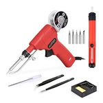 NEWACALOX Soldering Iron Kit, Automatic One Hand Soldering Adjustble Temperature Solder Gun Kit Welding Tool with Lead-free Wire, Desoldering Pump for Welding Circuit Board, Appliance Repair, Home DIY