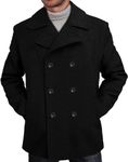 BGSD Men Mark Classic Wool Blend Pea Coat Black X-Large