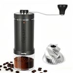 World's First 60g Large Capacity Manual Coffee Grinder, Portable Hand Coffee Bean Mill with 40 Adjustable Settings, Stainless Steel Burr Grinder for Pour Over, Camping, Travel, Gift, etc (Space Gray)