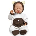 Vollence 18 inch Sleeping Full Silicone Baby Doll,Eye Closed Lifelike Real Newborn Baby Doll,Realstic Reborn Baby Dolls - Girl