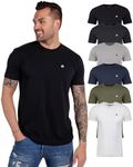 INTO THE AM Premium Men's Fitted T-Shirt 6-Pack - Modern Fitted Fresh Classic Crew Neck Essential Tee Shirts Men Multi Pack (Black/Charcoal/Grey/Navy/Olive Green/White, Medium)