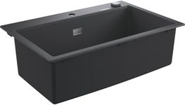 GROHE K700 Composite Sink, 78cm, in Granite Black, Top-Mounted, 1 Bowl, with Overflow and Automatic Waste Fitting 31652AP0